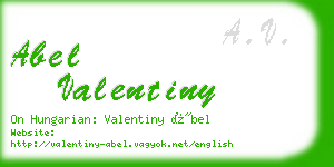 abel valentiny business card